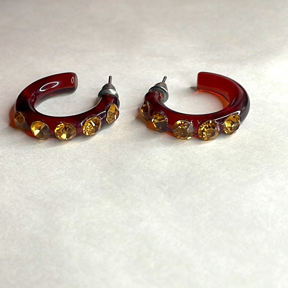 Vintage Yellow & Brown resin Earrings